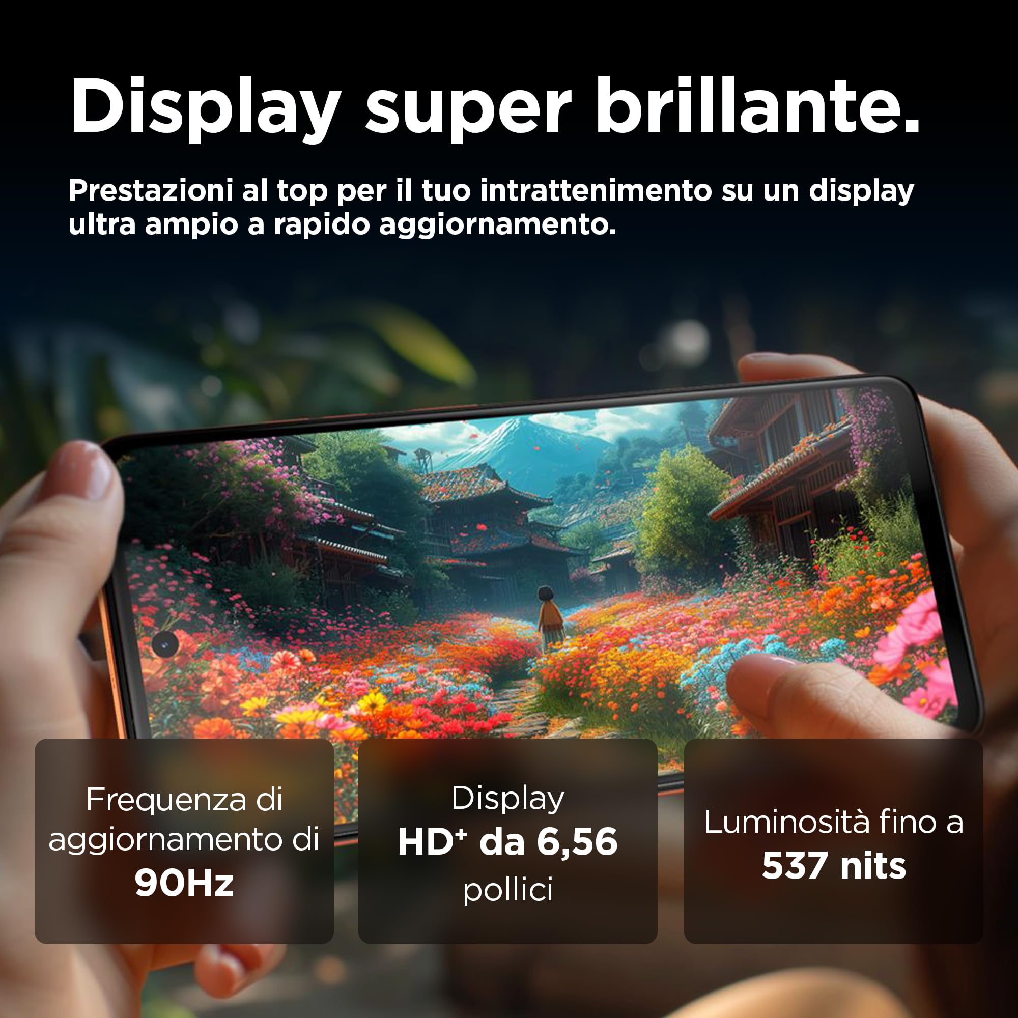 Motorola Moto E14 (2/64GB, batteria 5000 mAh, display 6.56'' HD+ 90Hz, fotocamera 13MP, processore UNISOC® T606, Dual SIM, Android 14(Go edition)), Orchid Bloom