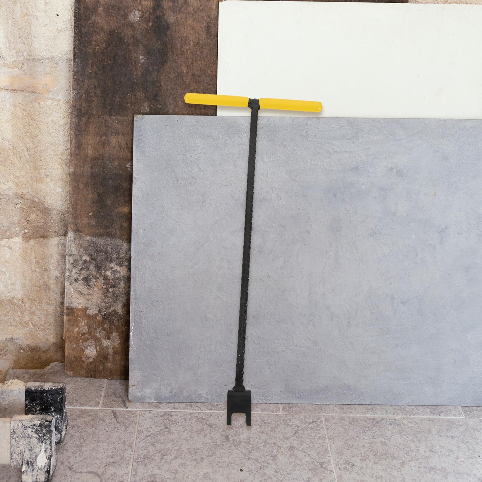 Llave para Válvula de Agua 17 Pulgadas con Mango en T Amarillo Herramienta Extensora Resistente para Plomería Cierre Rápido de Válvulas en Sistemas de Agua Gas y Calefacción