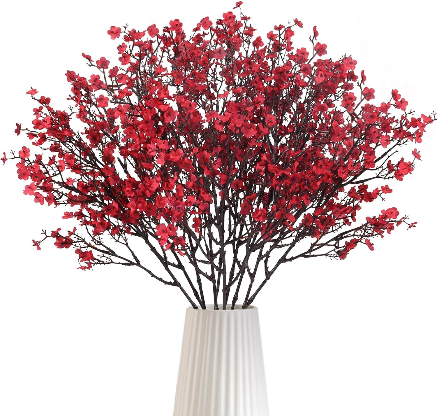 SCLLNDA Artificial Flowers Red Artificial Flowers Branches Decorative Flowers Artificial Plum