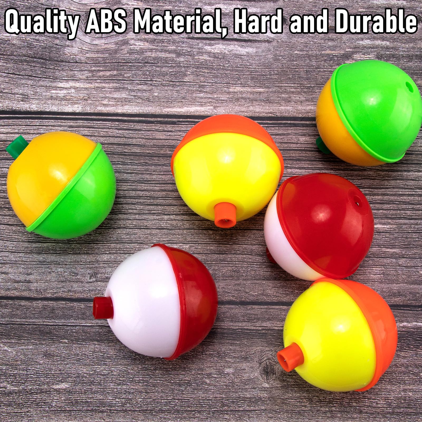 Dr.Fish 20 Pack Fishing Bobbers, Snap on Fishing Floats Hard ABS Spring Float Push Button Bobber for Trout Bass Crappie Freshwater Yellow,1.0 inch