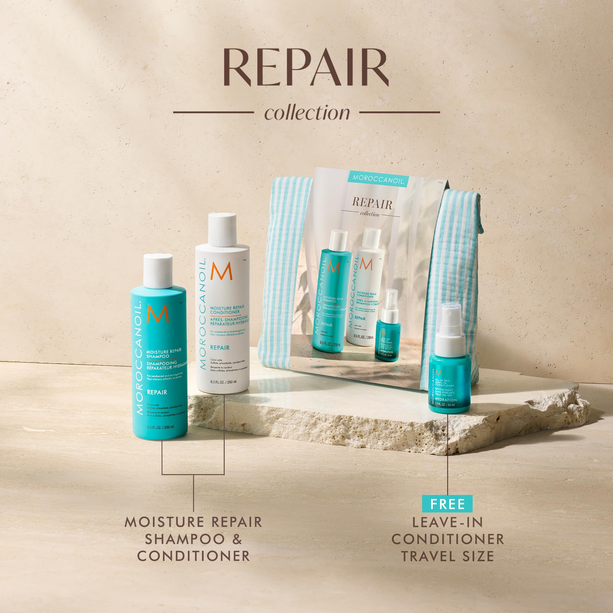 Coffret Cadeau soins capillaires Moroccanoil – Réparation et Hydratation