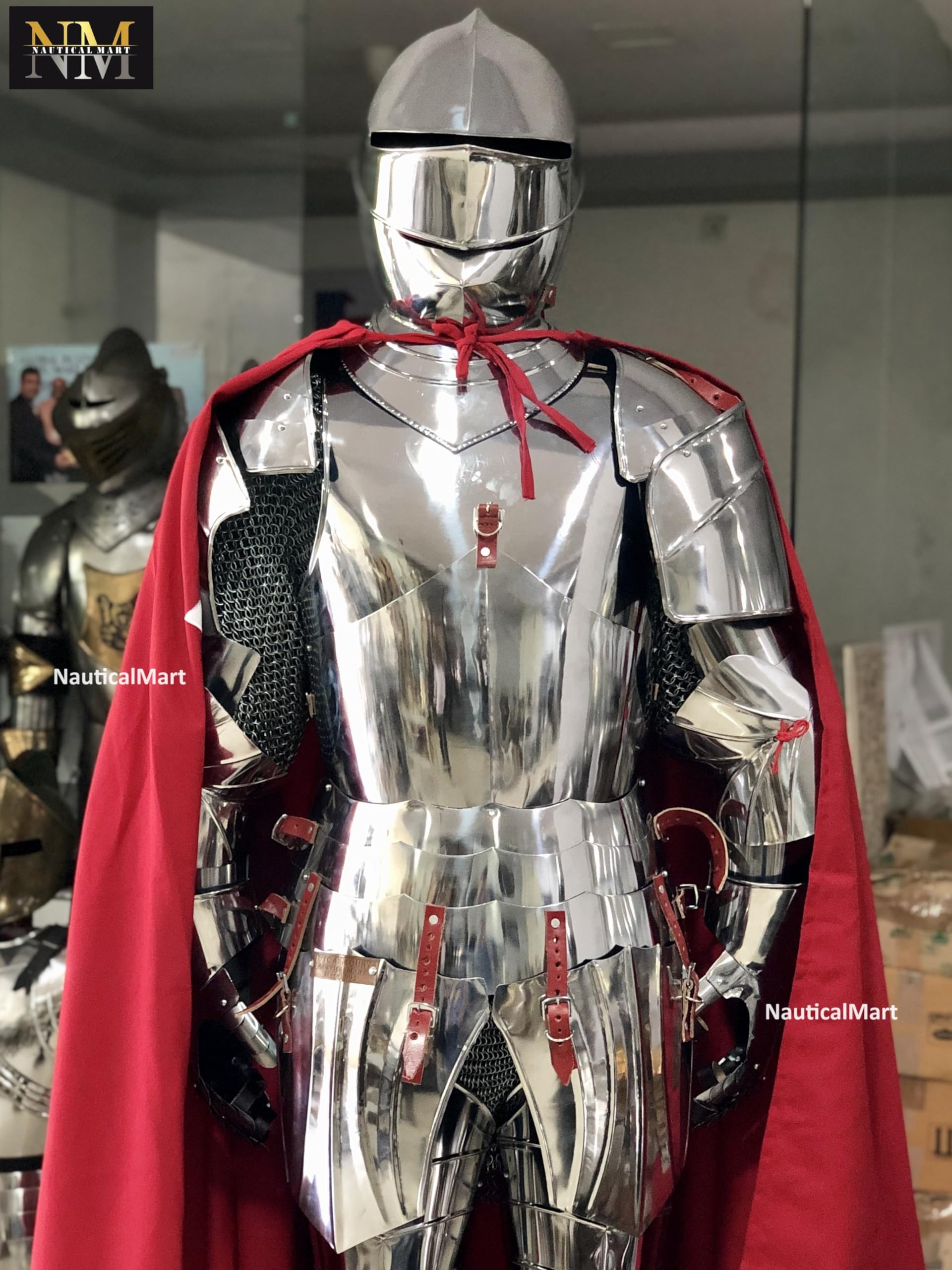 NauticalMart Plate Armor Medieval Knight Wearable Full Suit of Armor LARP Halloween Costume