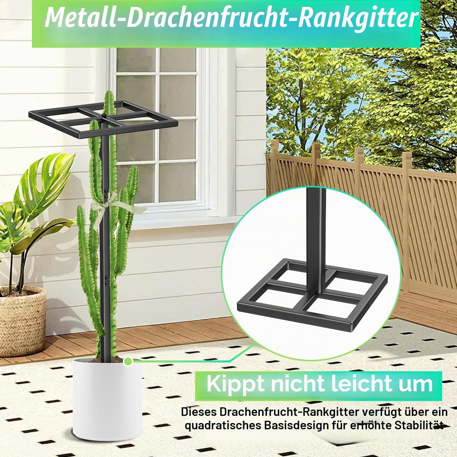 Metall Drachenfrucht-Gerüst,44" verstellbares Dragon Fruit Trellis
