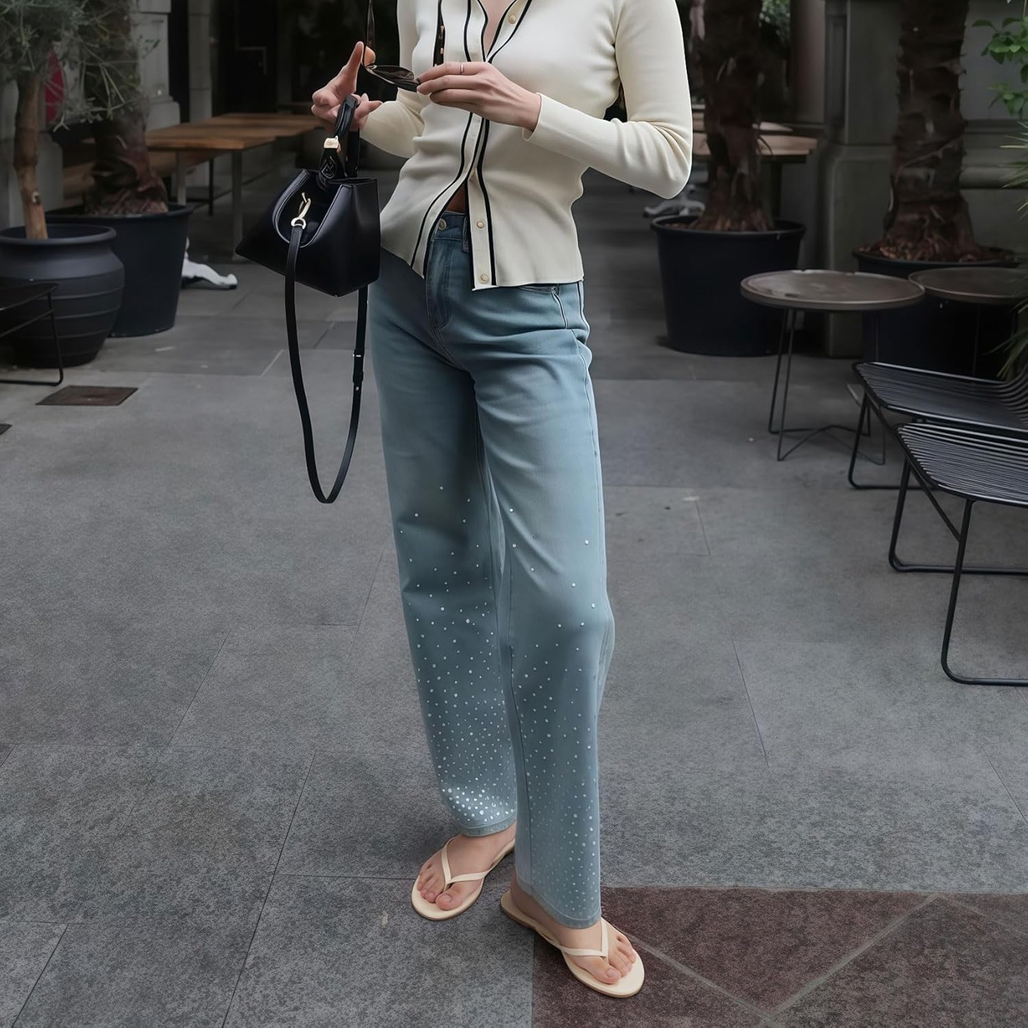 FITORY Women’s Flip Flops, Fashion Casual Thong Walking Slide with Vegan Leather, Comfortable Summer Beach Flat Sandals for 2026 Indoor and Outdoor Size 6-11 - Image 3