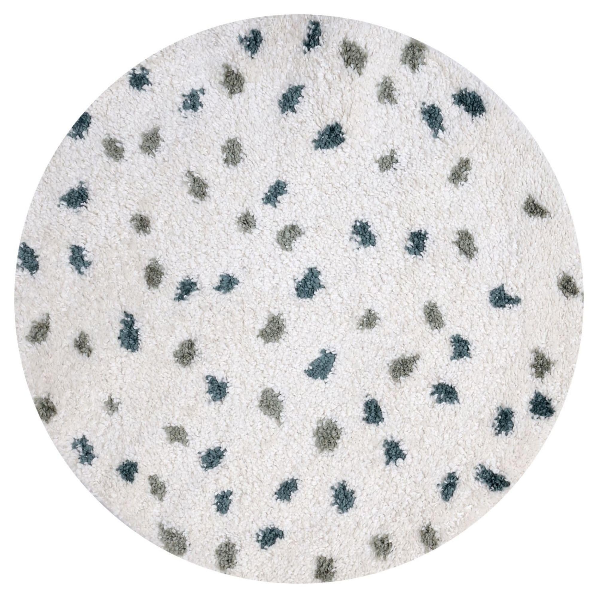 B&Q -  Moodi Shaggy Green Drizzle Rug Runner Dots Thick High Pile For Living RoomsBedroomsHallwaysKitchens