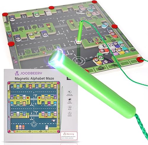 Laberinto magnético del alfabeto  Tablero de aprendizaje magnético de madera con bolígrafo  Juguetes ABC para niños de 3 a 5 años en adelante, niños