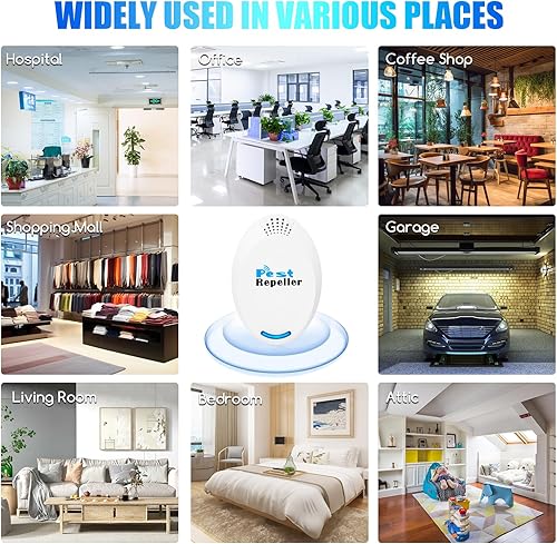 Miniatura 8 de Repelente ultrasónico de plagas, repelente de plagas, repelente de insectos para interiores, repelente de arañas, para interior de casa, repelente