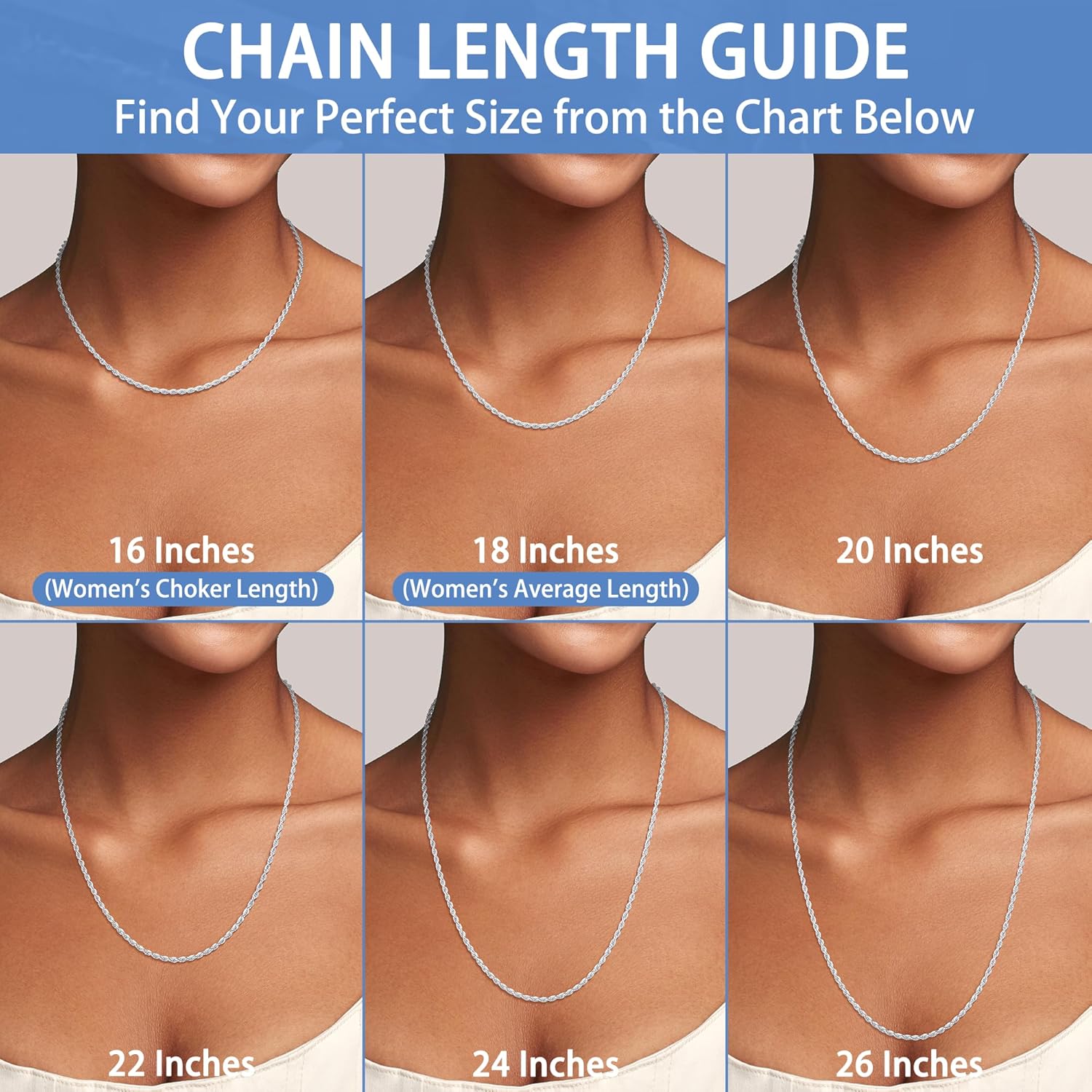 Jewlpire 1.5mm 2mm Rope Chain 14k Gold Plated 925 Sterling Silver Chain Necklace for Women, Smooth Sturdy Hypoallergenic Women's Chains Necklace, 16 18 20 22 24 Inch - Image 2