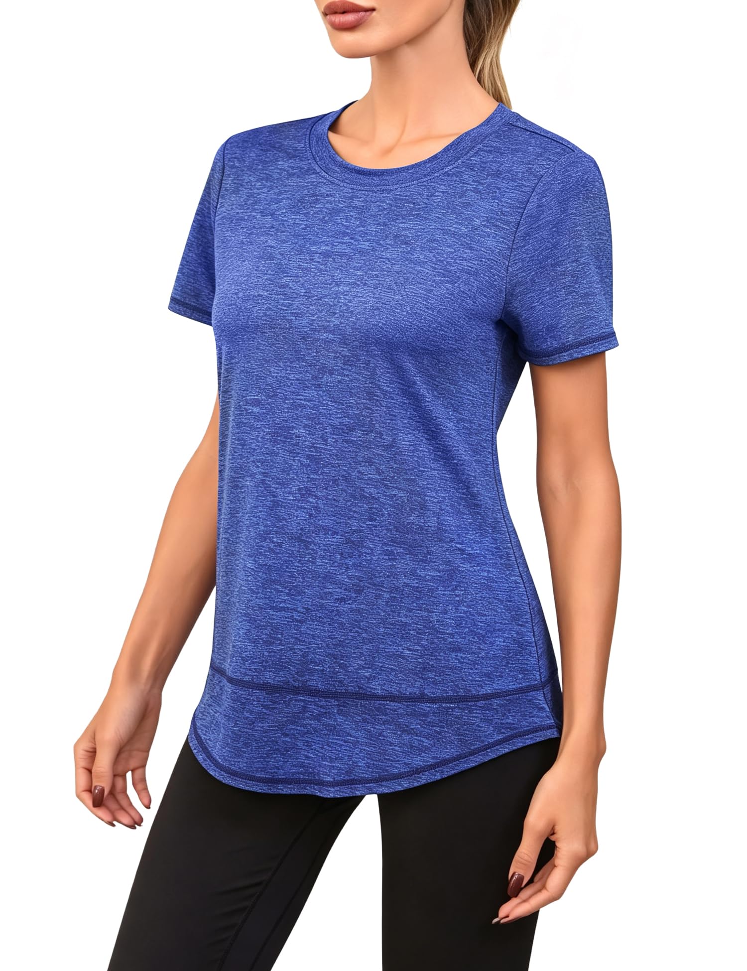 Camiseta Deportiva Mujer Slim Fit Camisetas de Manga Corta Ropa Deporte Secado Rápido para Yoga Running Fitness