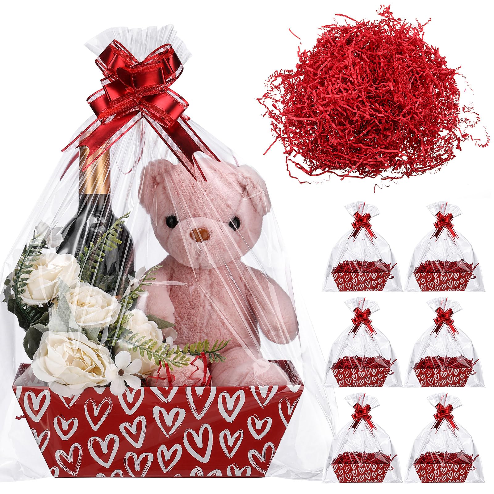 Amazon.com: Dunzoom 22 Pcs Valentines Day Empty Gift Basket Set Empty ...