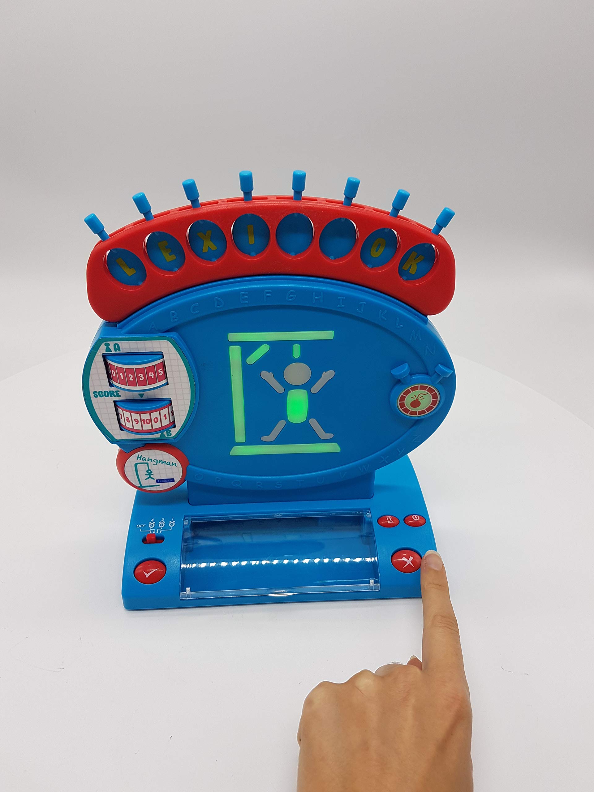 Lexibook, Boia elettronico, gioco da tavolo per bambini e famiglie, ortografia e vocabolario, effetti luminosi e sonori, 2 giocatori, blu/rosso, JG800