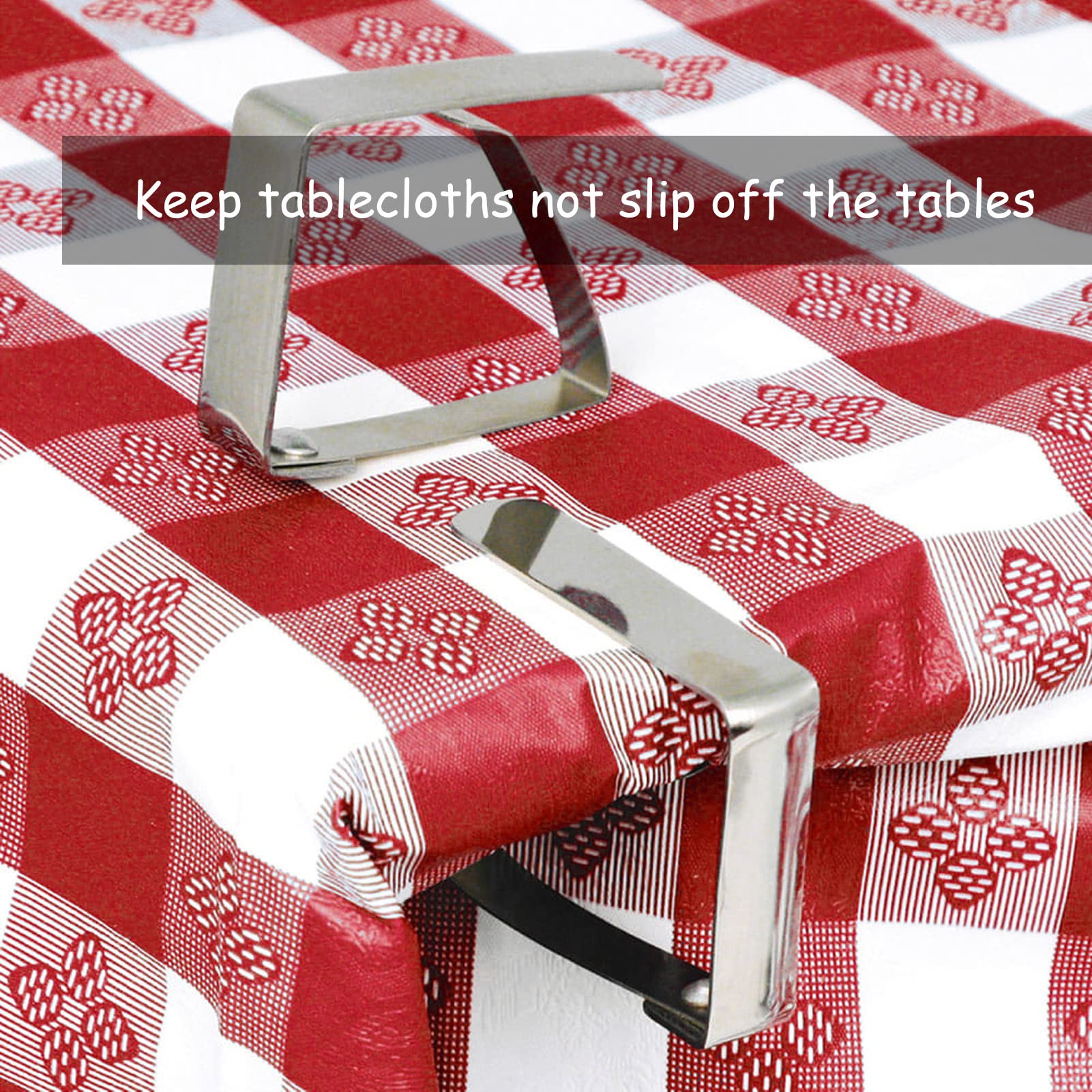 ZIMAIC Tischdeckenklammer 10 Stück - Edelstahl Tischtuch Clips