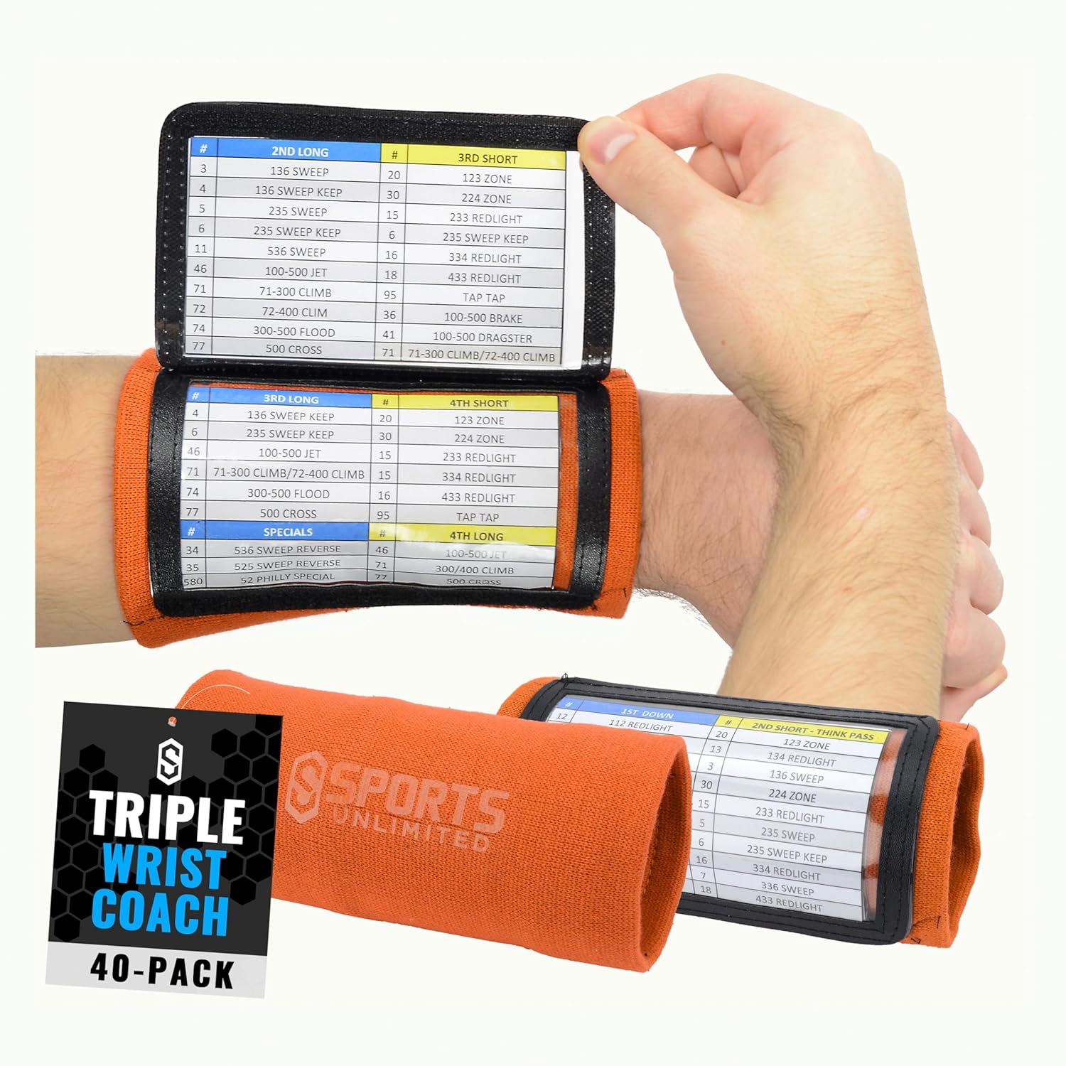 Sports Unlimited Youth Wrist Coach: 40-pack football/baseball wristbands