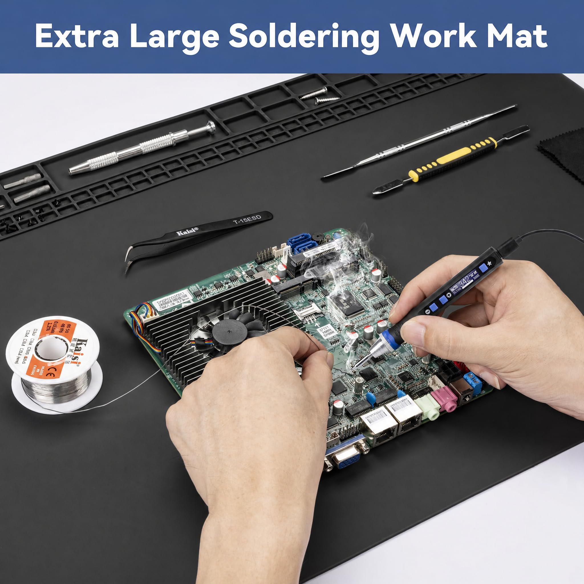 Kaisi Extra Large Soldering Mat, 932°F Heat Resistant Silicone Solder Mat — Amazon image 3