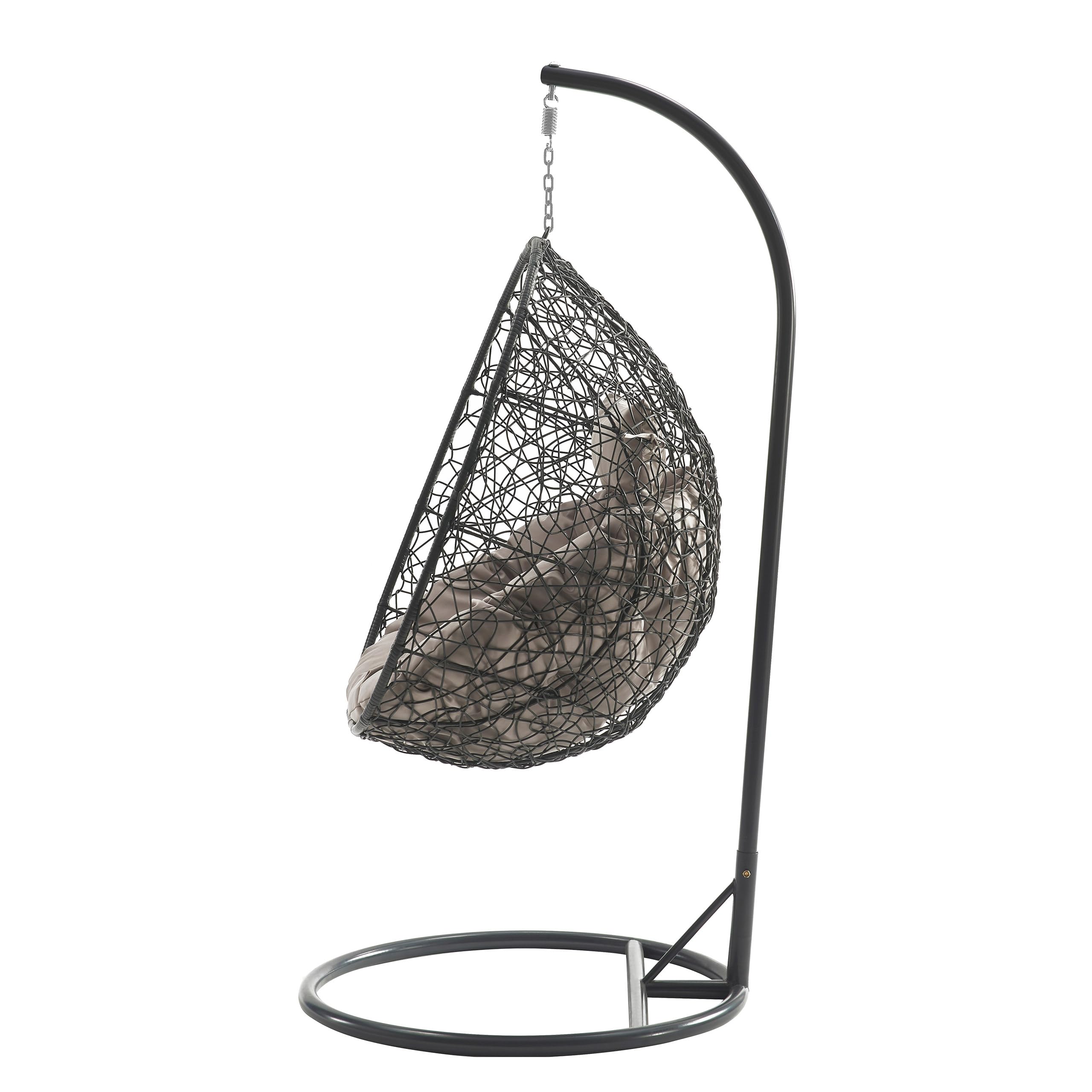 Fauteuil Suspendu Pliable En Rotin Synthétique – Avec Coussins, Pour Intérieur Et Extérieur