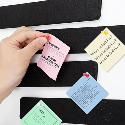 Miniatura 2 de Paquete de 5 tiras de fieltro para tablón de anuncios para dormitorio, oficina, decoración de pared del hogar, tablero de anuncios autoadhesivo con