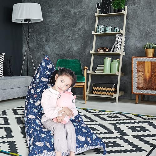 Miniatura 68 de LOLOMLO Funda para puf de almacenamiento de animales de peluche, terciopelo rosa, organizador de asiento para niños, adolescentes y adultos, sofá