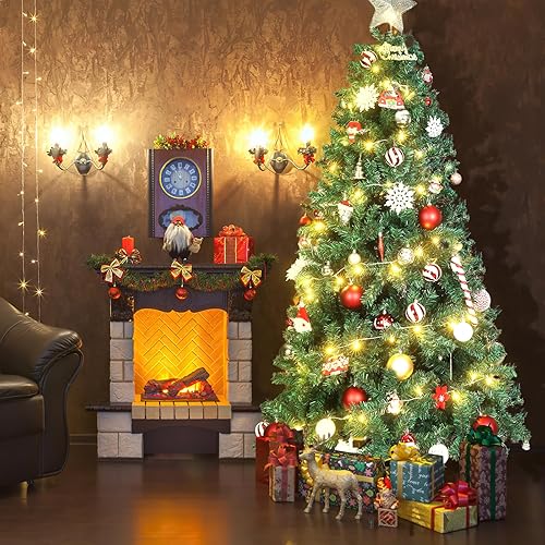 Miniatura 7 de Árbol de Navidad artificial de 1,000 puntas de 6 pies sin luz verde con base de metal Choiana