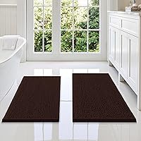 Vista 40 de Smiry - Juego de alfombras de baño de 2 piezas, suaves, absorbentes, de felpilla, lavables a máquina, antideslizantes, para bañera, ducha y piso Gris