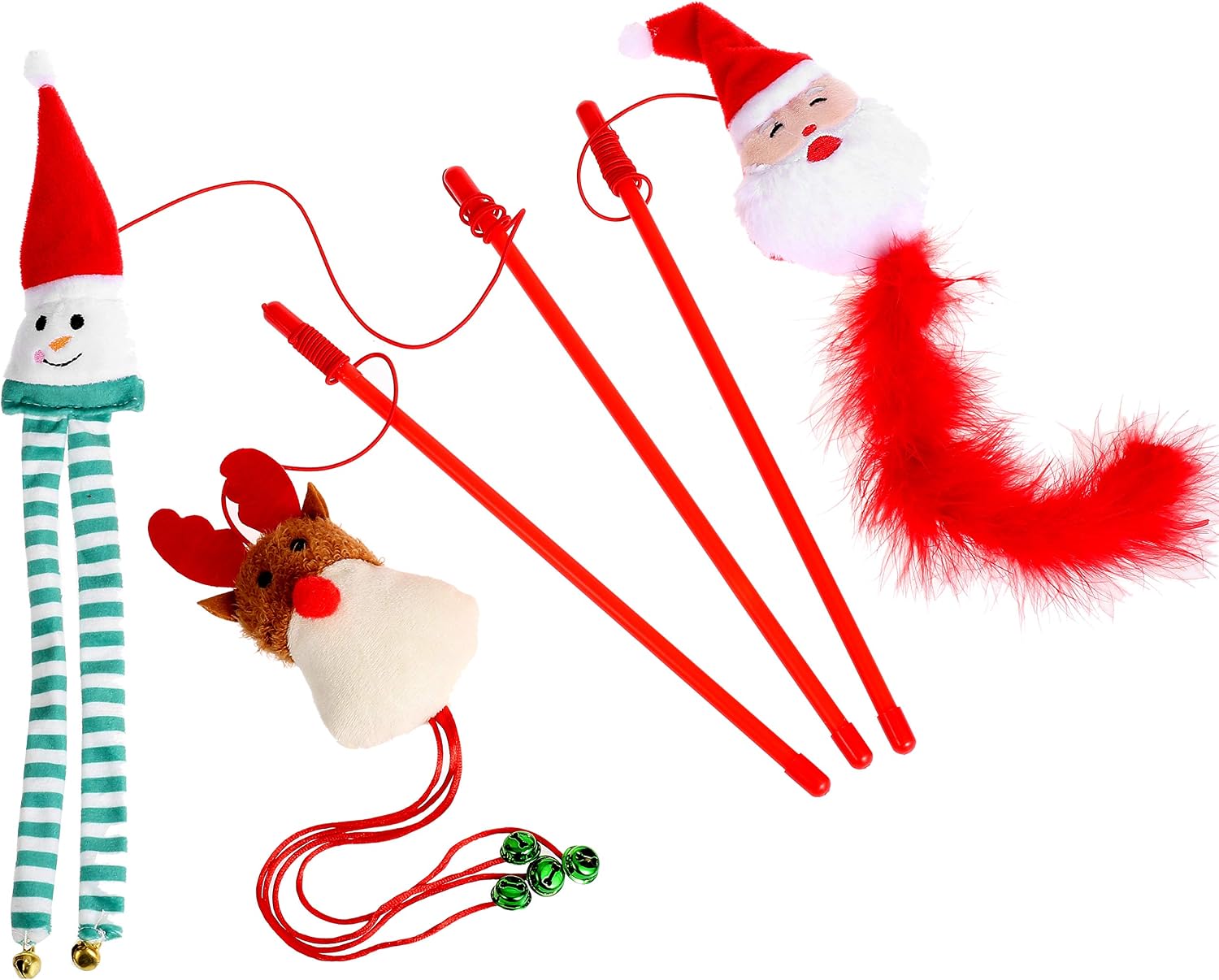 Pawskido 3 Pack Interactive Cat Teaser Toy for Christmas