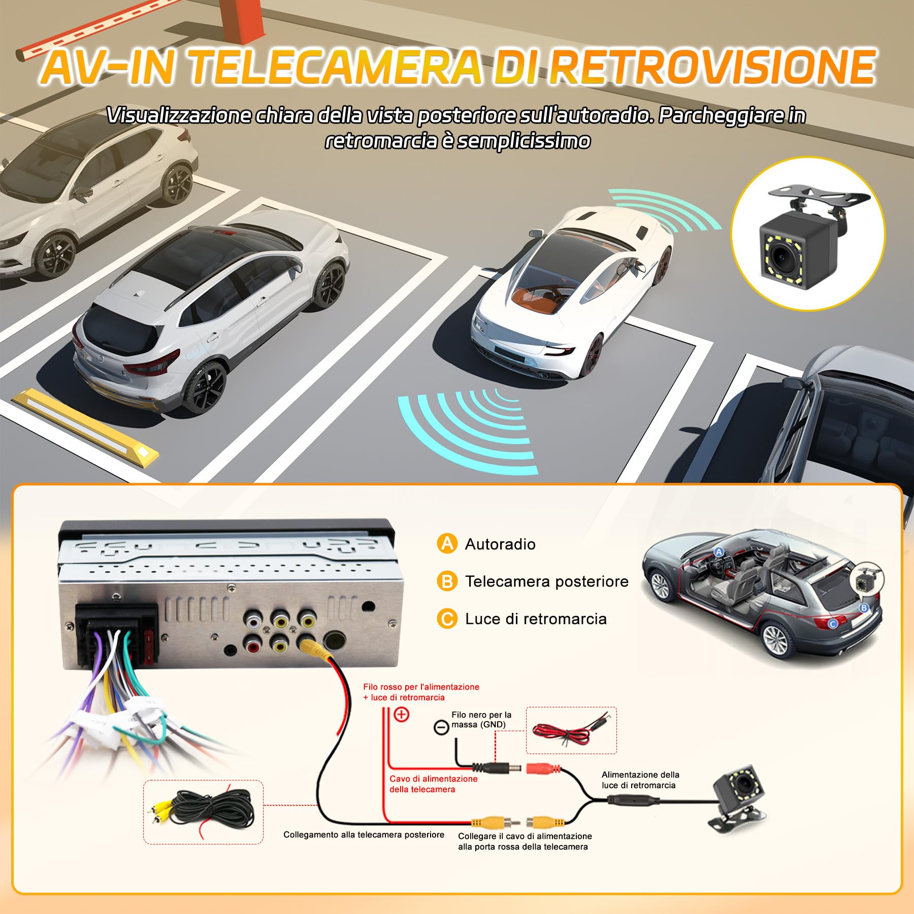 Autoradio Bluetooth 1 Din con Schermo da 6,28 Pollici, CarPlay/Android Auto | Telecamera Posteriore, Navigazione GPS, FM/RDS, Comandi al Volante, Comandi Vocali, Radio Auto Un Din Car Stereo Touch Screen