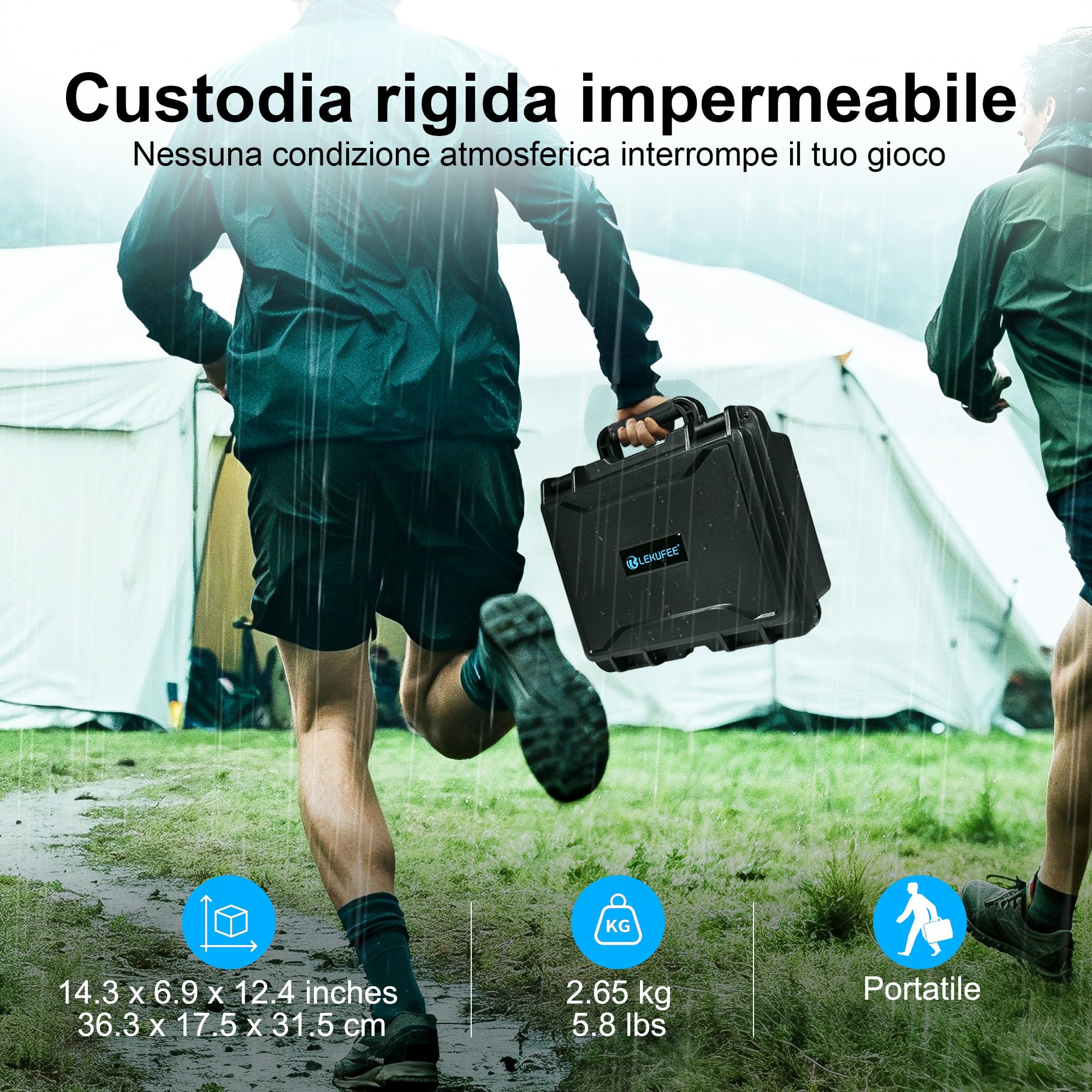 LEKUFEE Custodia Rigida Impermeabile per Nintendo Switch 2, dock, controller Pro Switch 2, fotocamera Switch 2, cartucce di gioco (8 pezzi) e altri accessori (solo borsa e custodia)