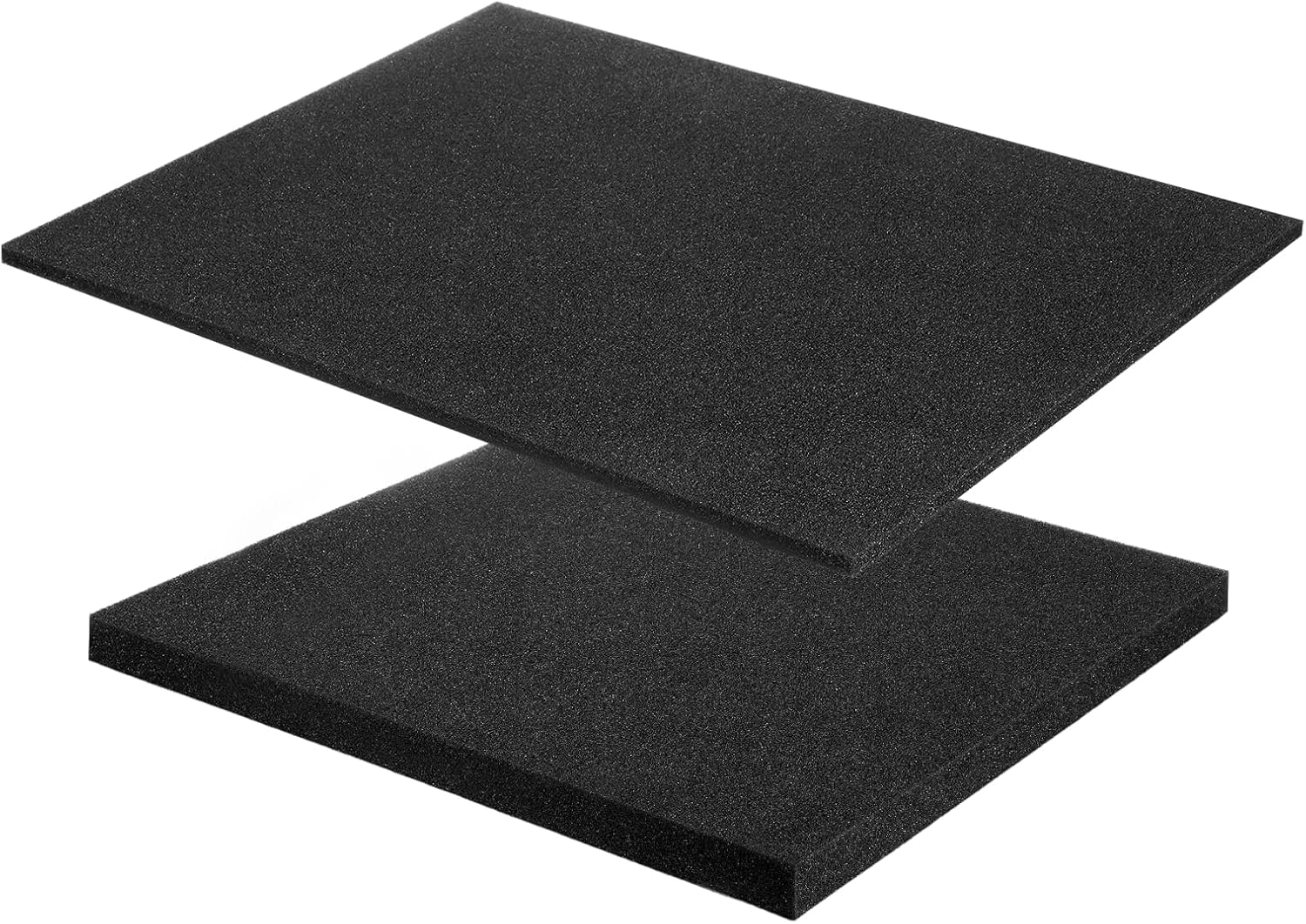 MECCANIXITY 2 Pcs Polyurethane Foam Inserts, 12"Lx12"Wx1"T & 16"Lx12"Wx0.4"T Cuttable Polyurethane Pick and Pluck Packing Sheets Cushioning Padding for Cases Tool Box Game Box Camera(Black)