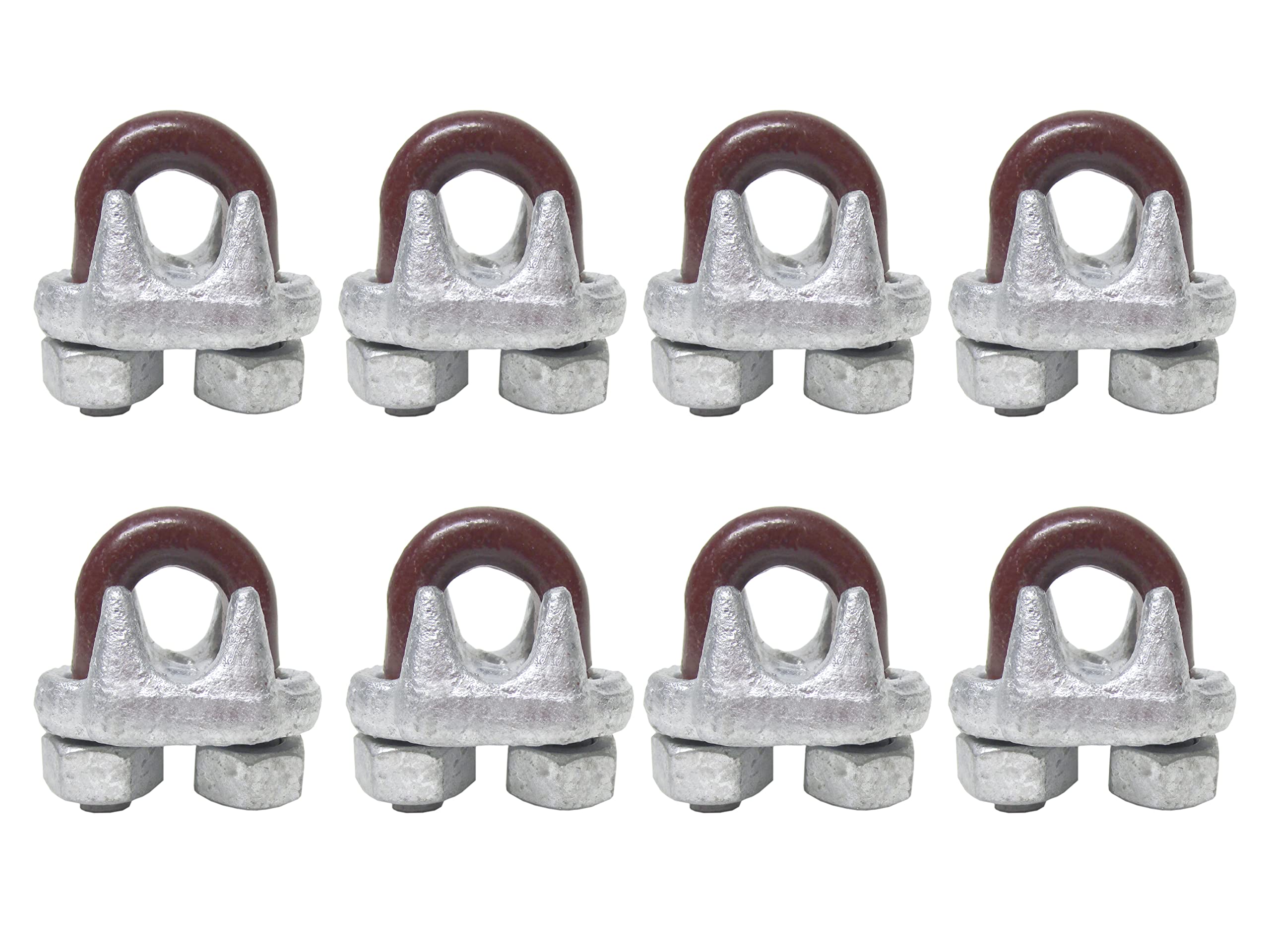 7/16" Wire Rope Cable Clamp U-Bolt | Drop Forged with Saddle and Nuts | Pack of 8