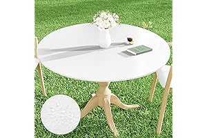 smiry Round Picnic Tablecloth, Waterproof Elastic Fitted Table Covers for 36&quot; - 44&quot; Tables