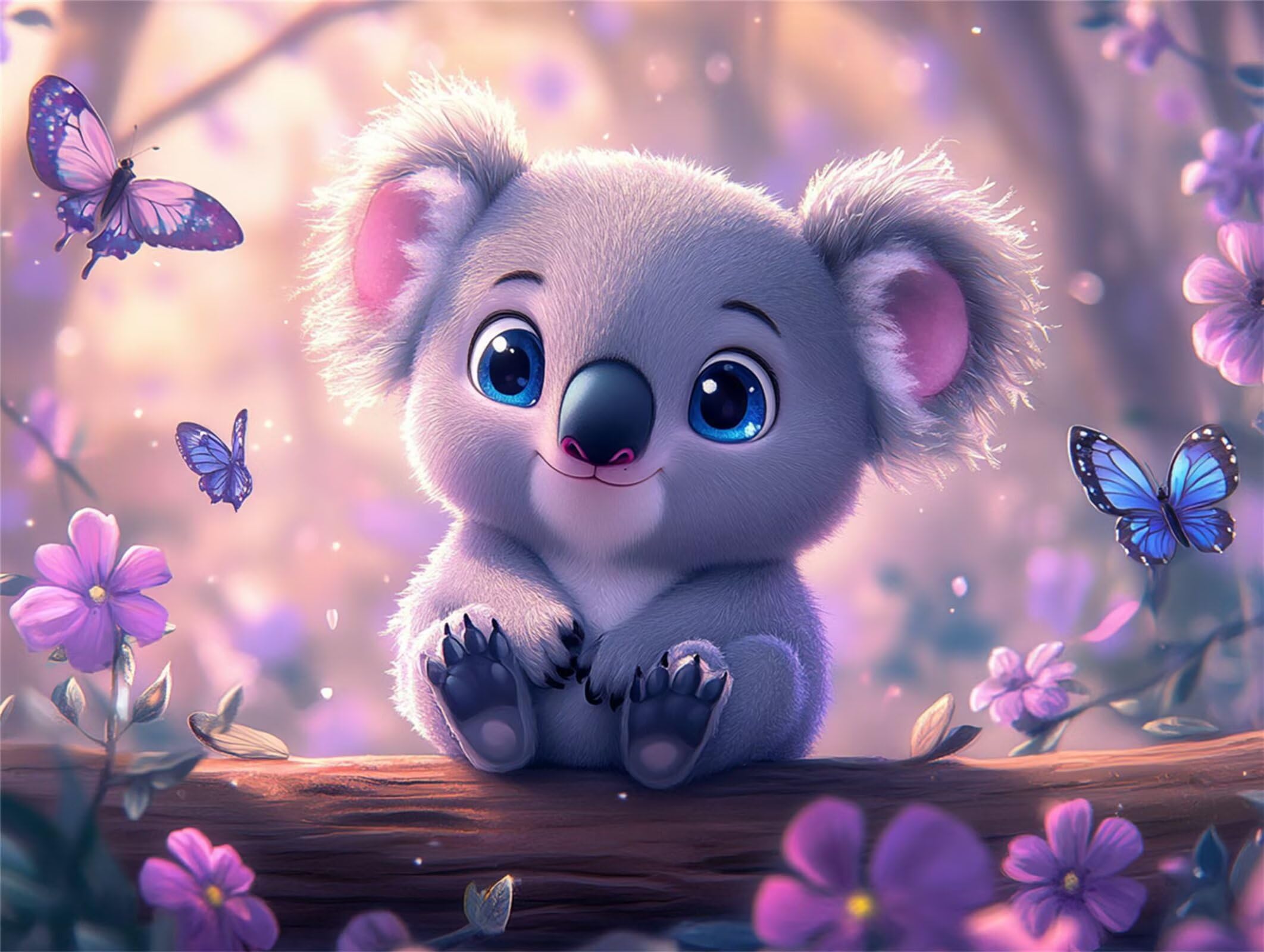 Malowanie po numerach, dla dorosłych, koala, płótno do malowania motylami po numerach, zestawy bez ramy, zestaw do malowania akrylowego obrazu olejnego dla początkujących, kolor po numerze, do