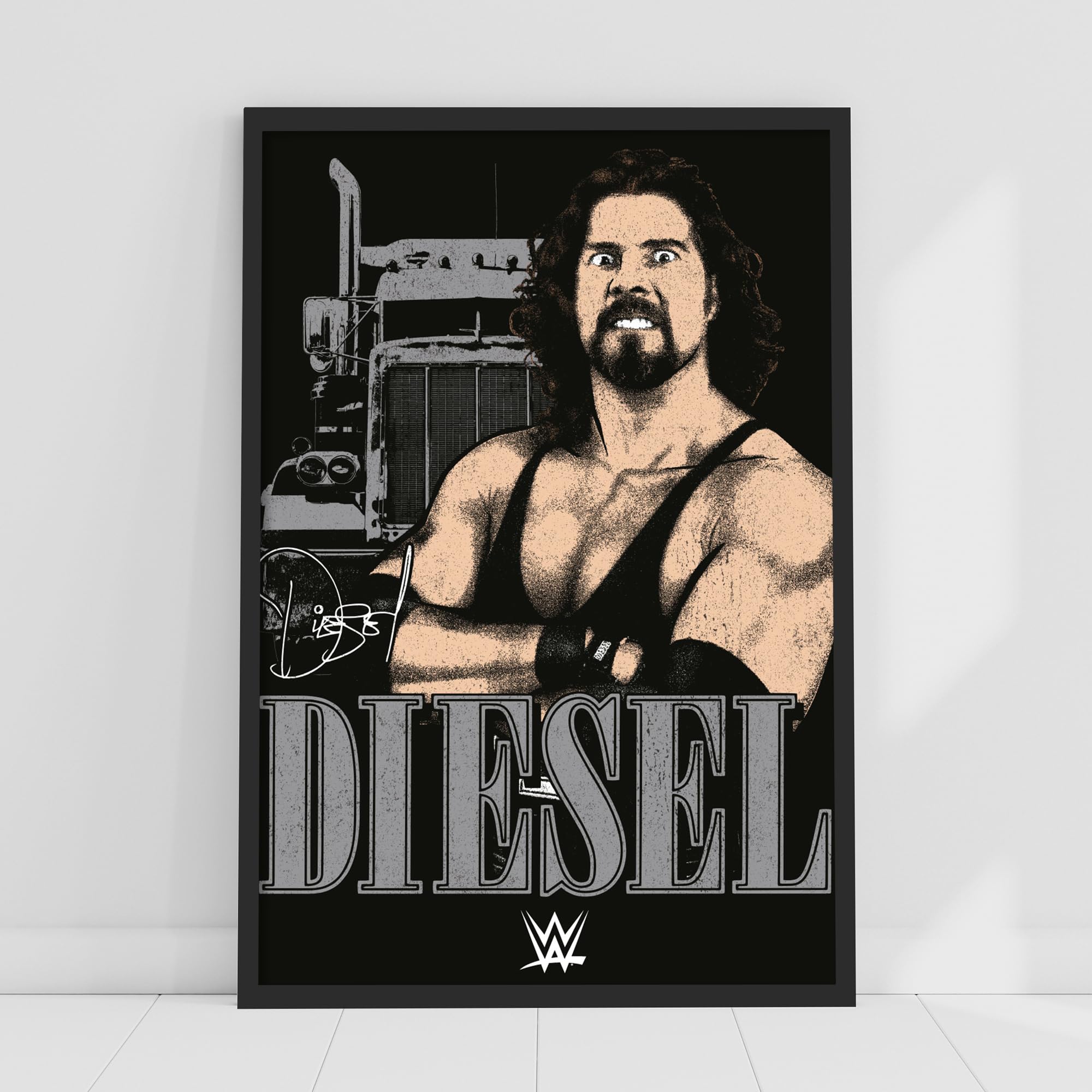 Themed Black Wwe Print - Diesel Sketch Poster Wrestling Wall Art (21Cm X 29.7Cm - A4)