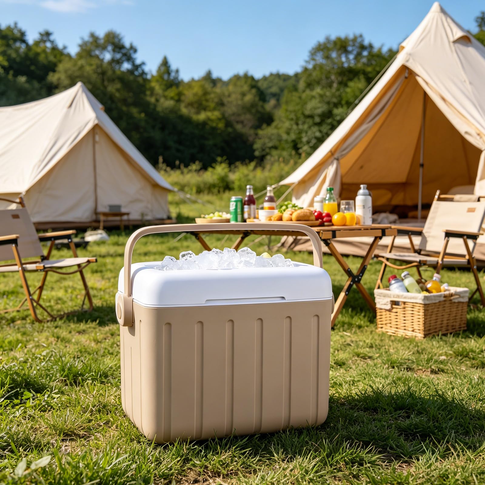 Enfriador de hielo portátil aislado, a prueba de fugas, 6 L, para camping, picnic, playa, viajes en coche, almacenamiento de alimentos y bebidas, ideal para actividades al aire libre