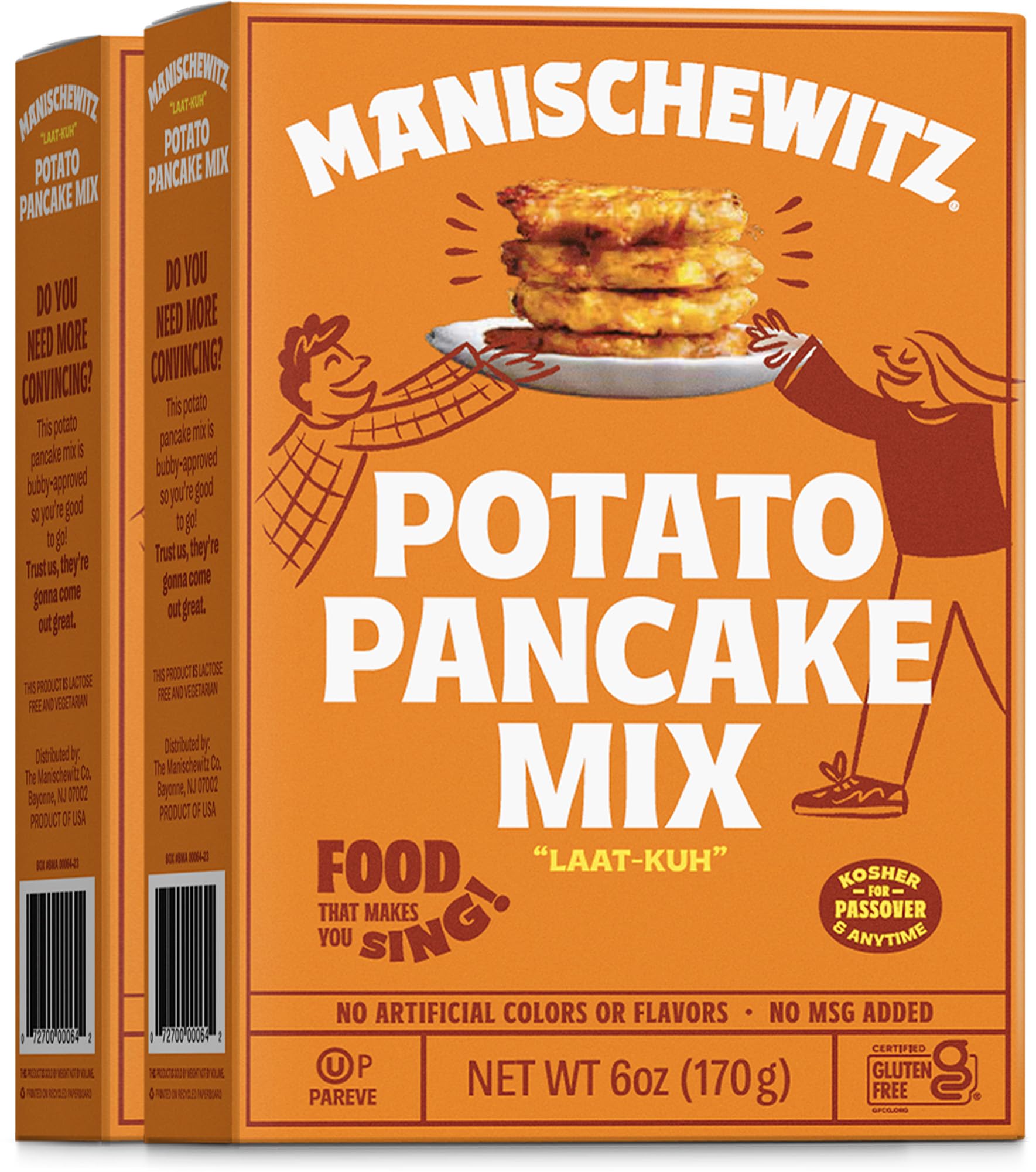 Potato Pancake Mix 6oz (2 Pack) Gluten Free, No MSG, Traditional Style