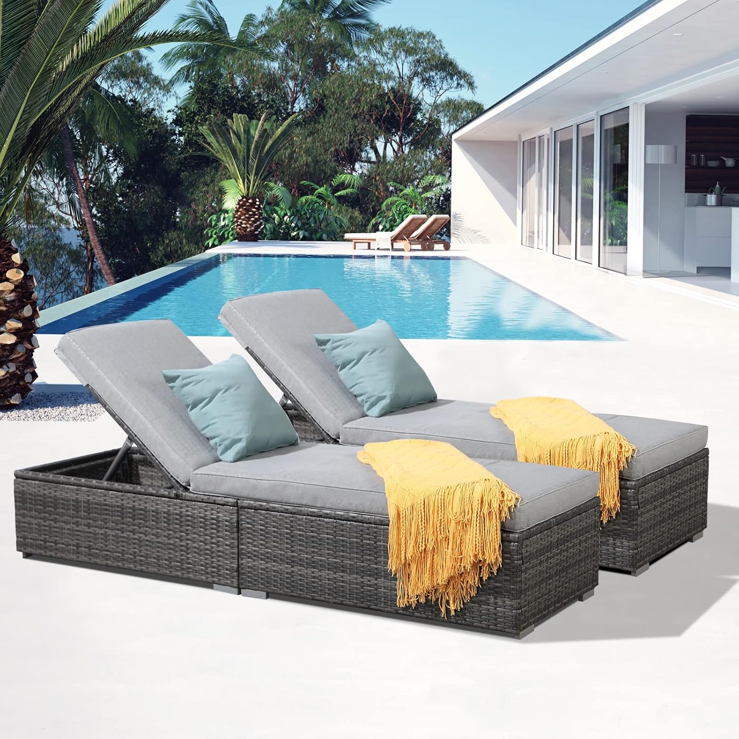 Patiorama Outdoor Patio Chaise Lounge Chair, Elegant