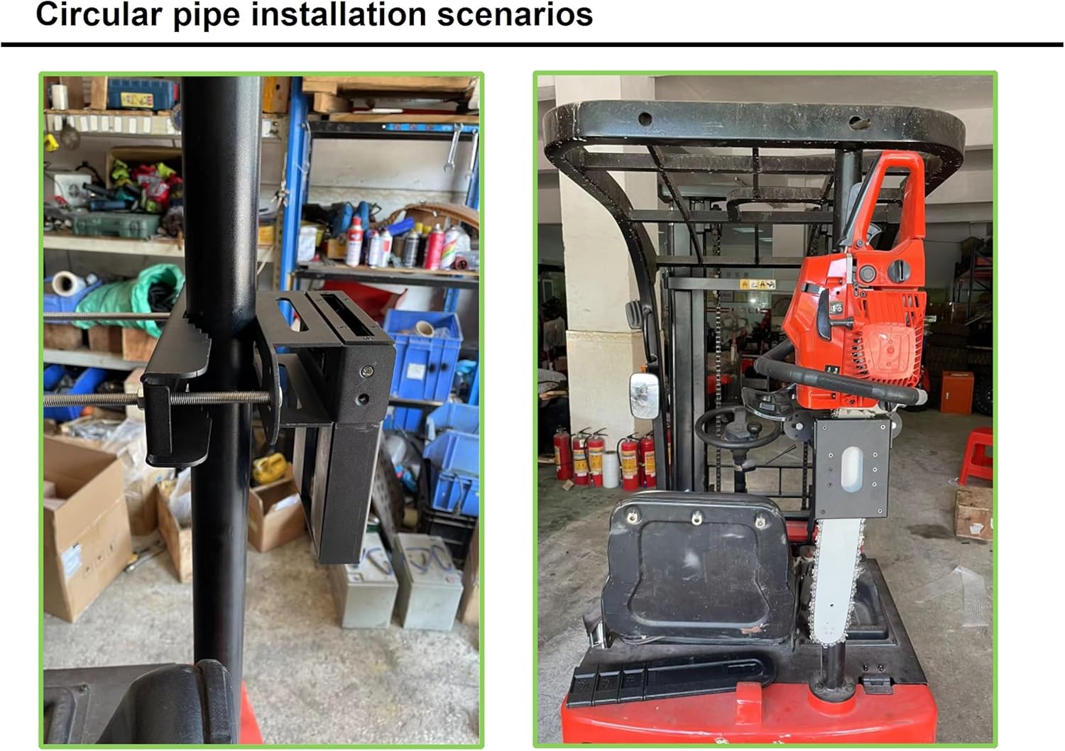 Multi-Purpose Chainsaw Holder, Suitable for Most Sizes of Chainsaws, Universal Chainsaw Carrier Kit for Tractors, ATVs, UTVs, Trucks, Utility Vehicles, Can be Mounted on The ROPS (Black 7")