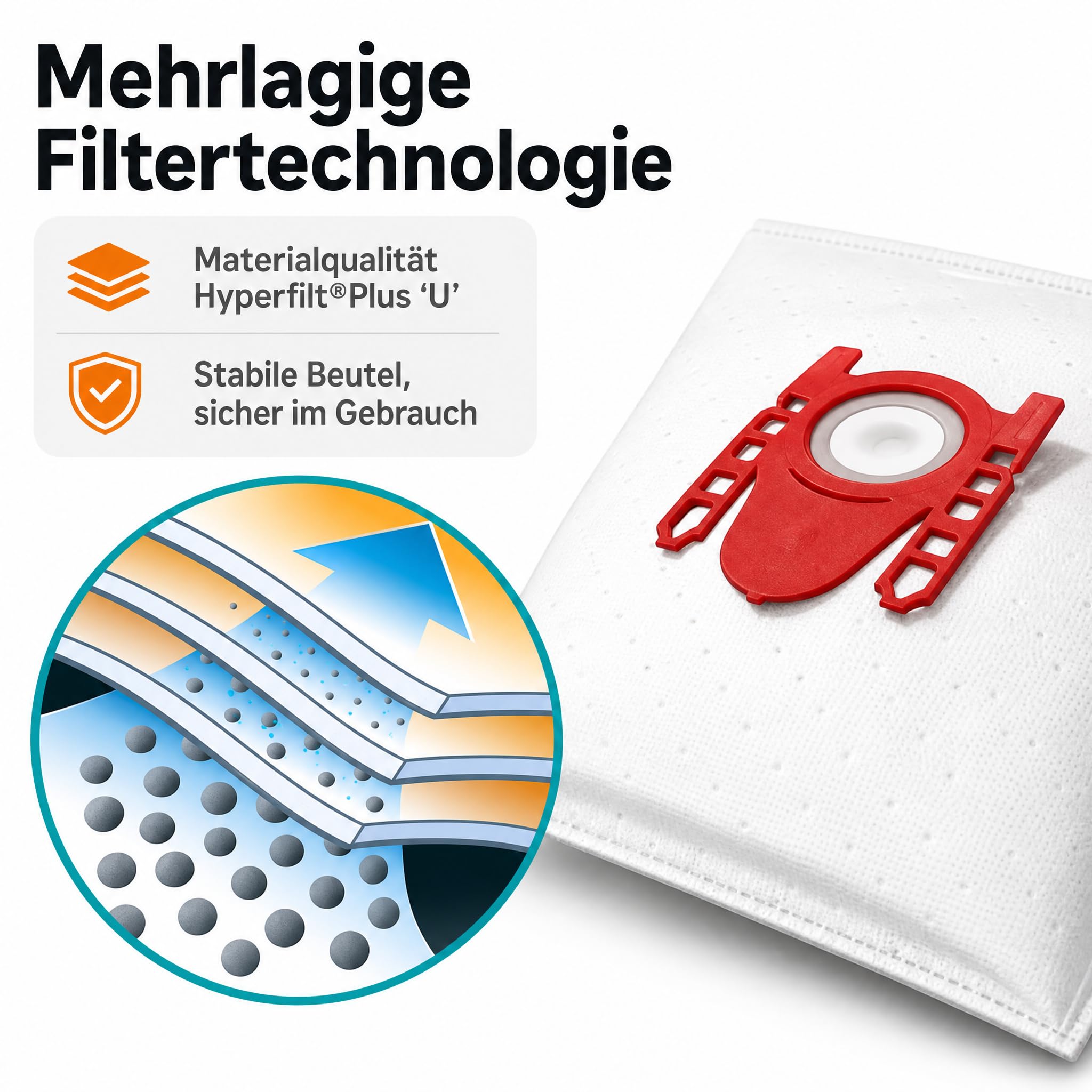 20 Staubsaugerbeutel geeignet für Siemens VS06B1110 VS06B113 synchropower von Staubbeutel-Profi® kompatibel mit Swirl S62 / S67 / S68 / S73 / Y94