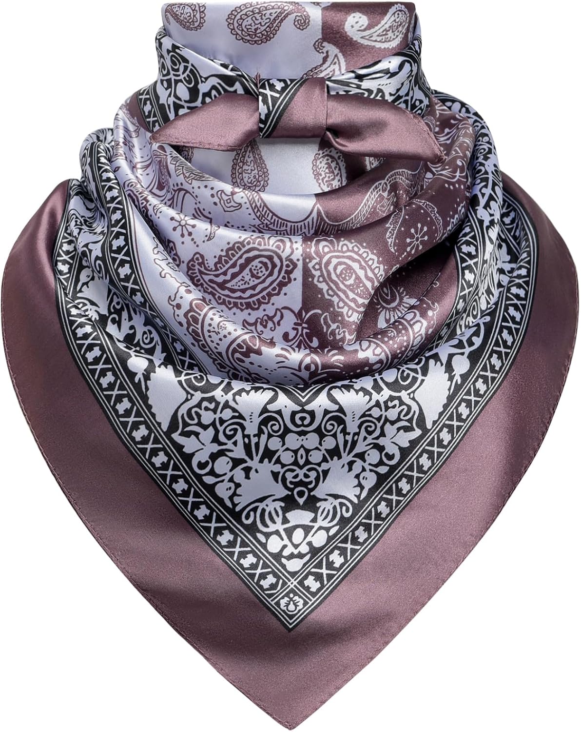 35" Men's Silk Cowboy Scarf - Oversized Western Bandana Neckwear, Large Square Scarf with Gift Packaging