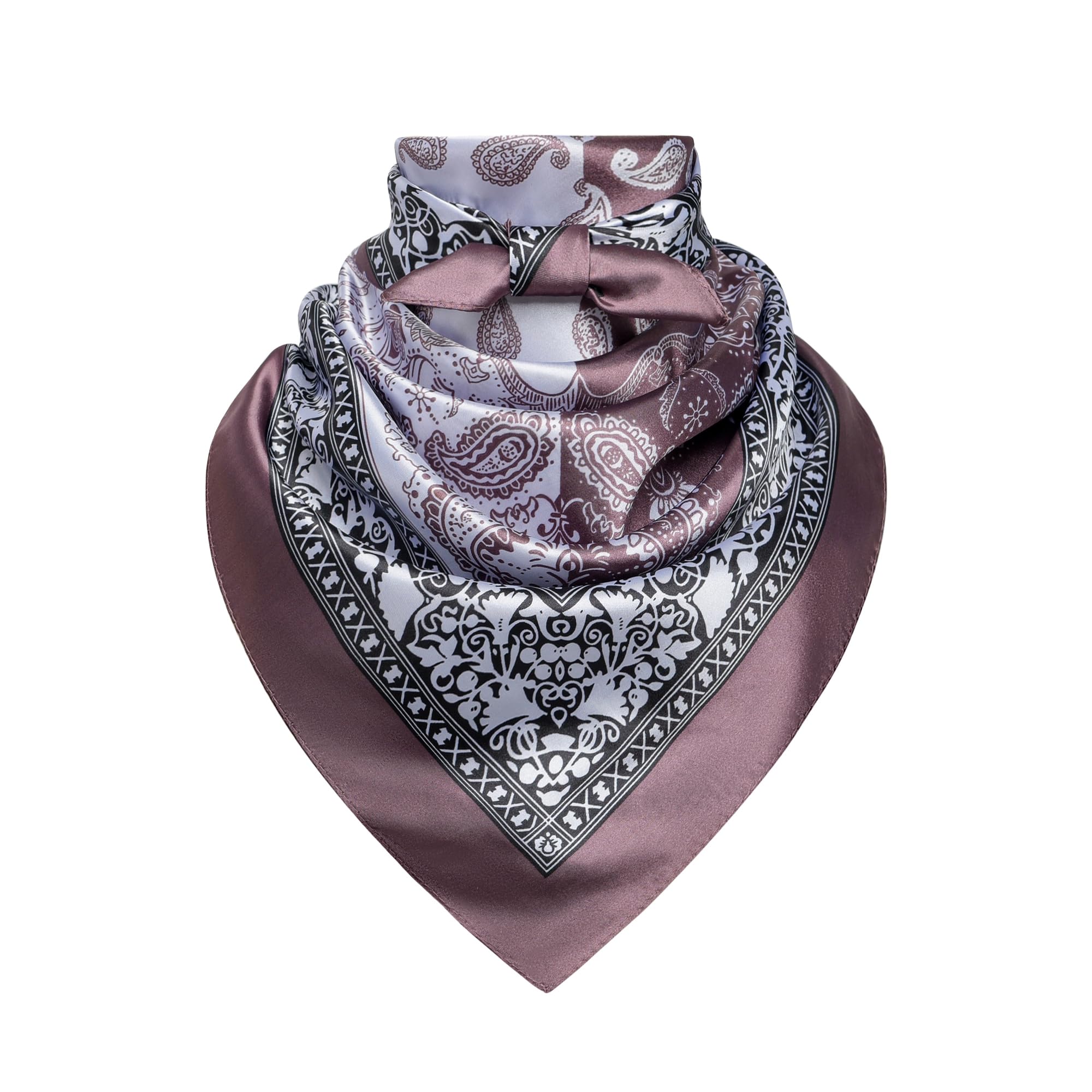 35" Men's Silk Cowboy Scarf - Oversized Western Bandana Neckwear, Large Square Scarf with Gift Packaging