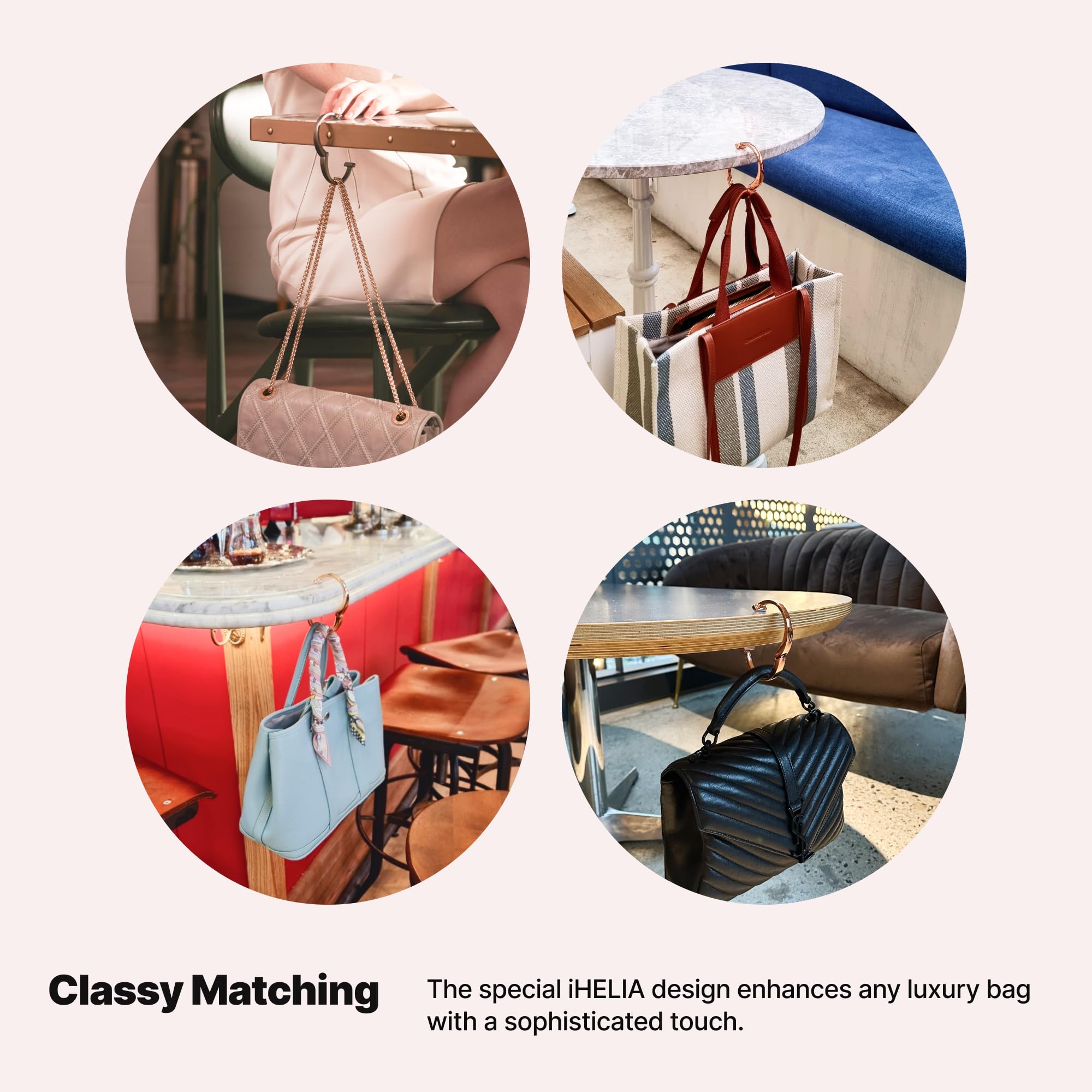 Modern – Premium Tragbarer Geldbörsen-Haken mit Armband, ergonomisches Design (Taschenaufhänger)