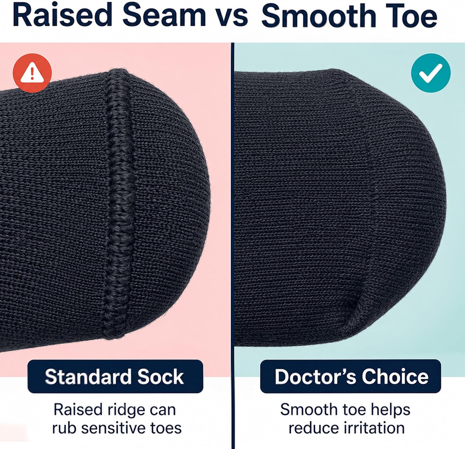 Doctor's Choice Diabetic Socks for Men, Seamless Socks with Non Binding Top, 4 Pairs, Large 9-12 & X-Large 13-15 thumbnail