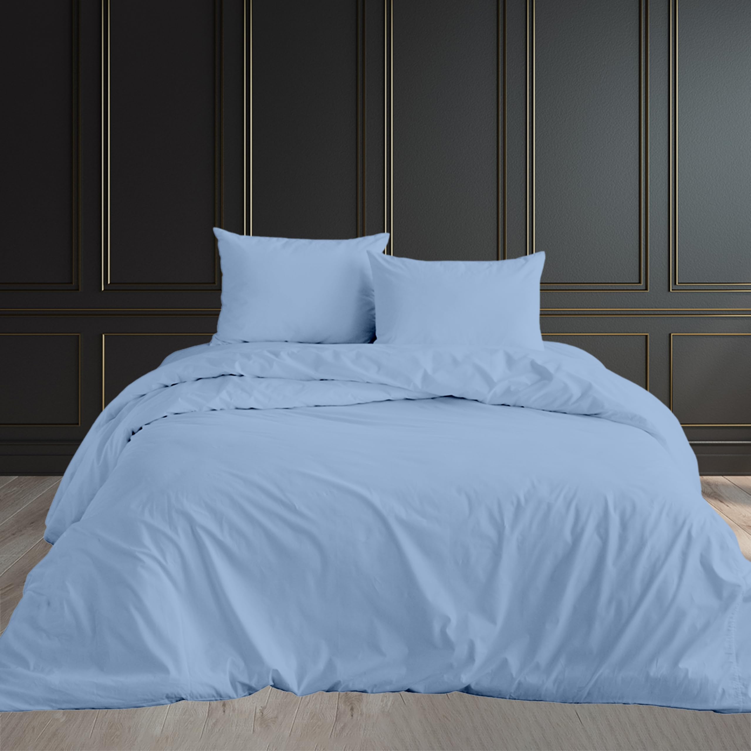 Rohi Super King Duvet Cover Set – Soft & Breathable Microfibre Duvet Cover with 2x Pillowcases - Anti Allergy Sky Blue Bedding Set – Button Closure Design - (Super King 260x220cm – Sky Blue)
