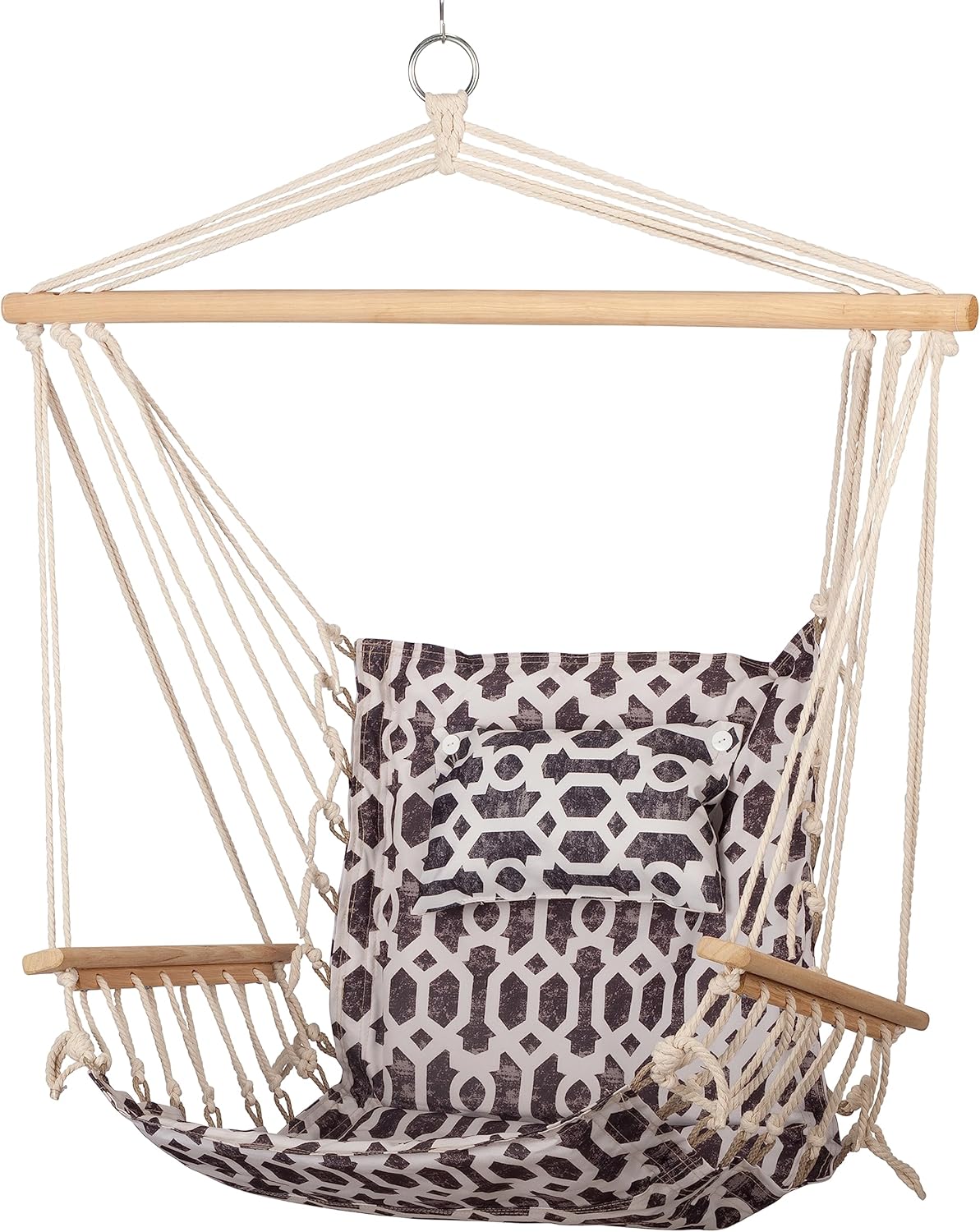 Backyard Expressions Reversible Hanging Rope Swing Max 275 Lbs Wooden Spreader