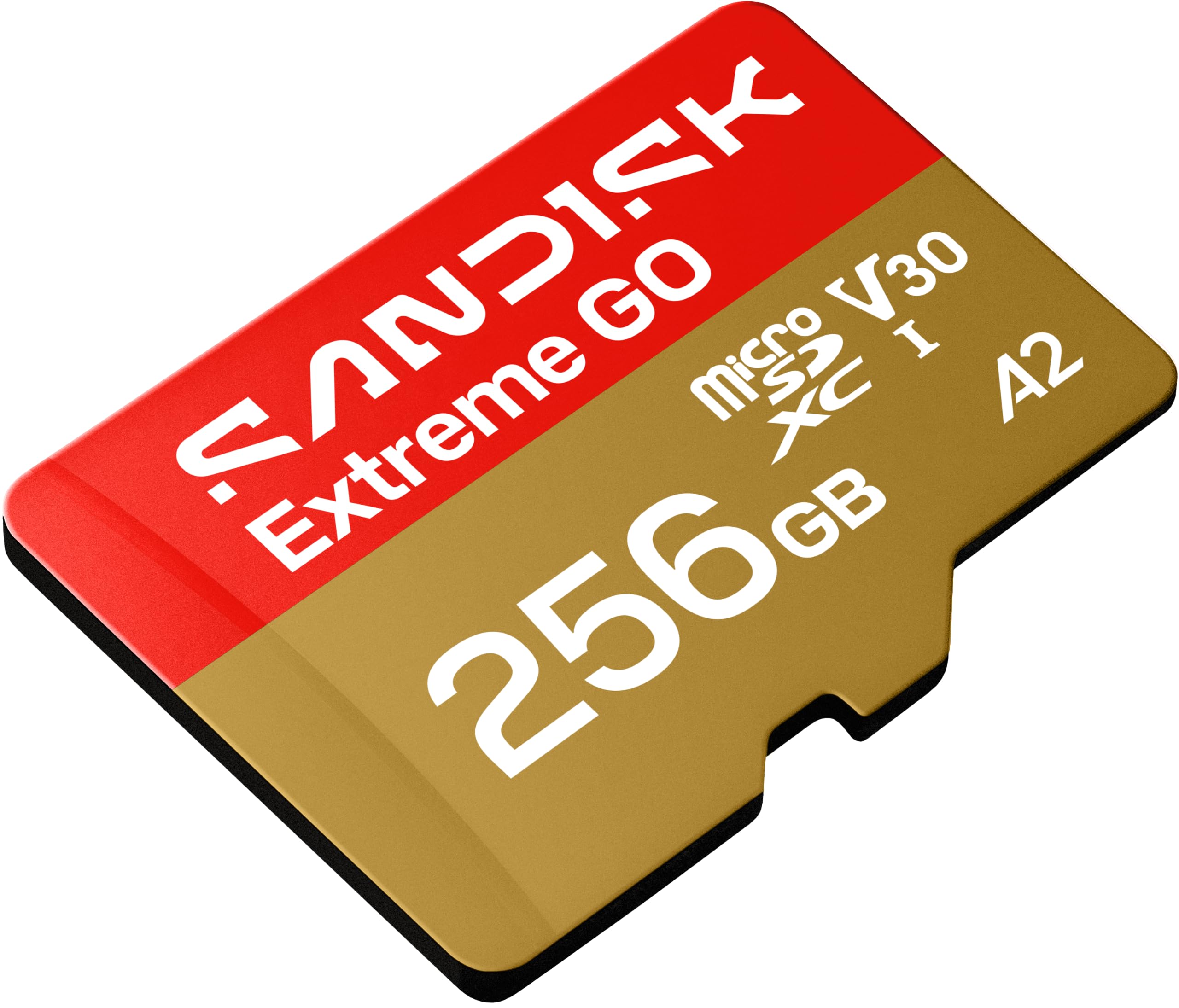 SANDISK Scheda microSDXC UHS-I Extreme GO da 256 GB, video UHD 5K e 4K, lettura 240 MB/s, scrittura 160 MB/s, A2, U3, V30, ad alta velocità per Android, Action Camera e giochi