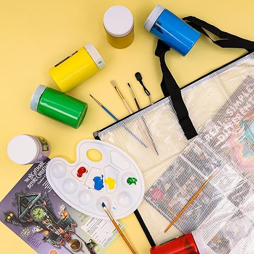 Miniatura 4 de EOOUT 4 bolsas de 19 x 25 pulgadas, carpeta de portafolio para obras de arte, bolsa de almacenamiento de carteles con cremallera y asa,