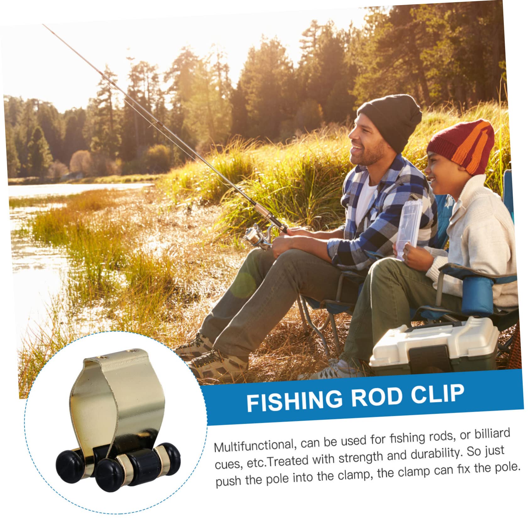 Sosoport 18pezzi Supporto Muro Per Canne Da Pesca e Stecche Da Biliardo Clip Regolabili Con Finitura Placcata Organizzatore Per Accessorio Multifunzionale Per Appassionati Di Pesca e
