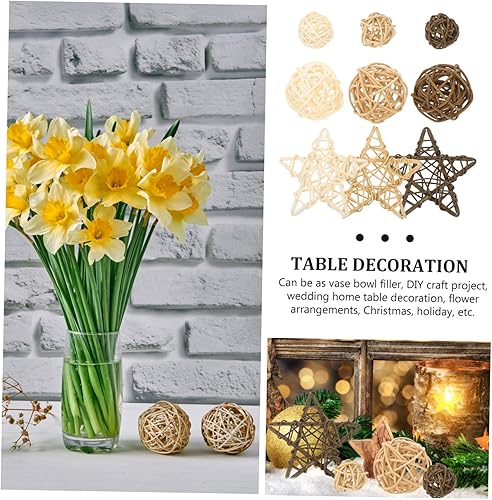 Miniatura 5 de NOLITOY 9 adornos de decoración natural de café difusor de esferas de jarrón manualidades bolas de relleno para colgar aroma ratán accesorios de