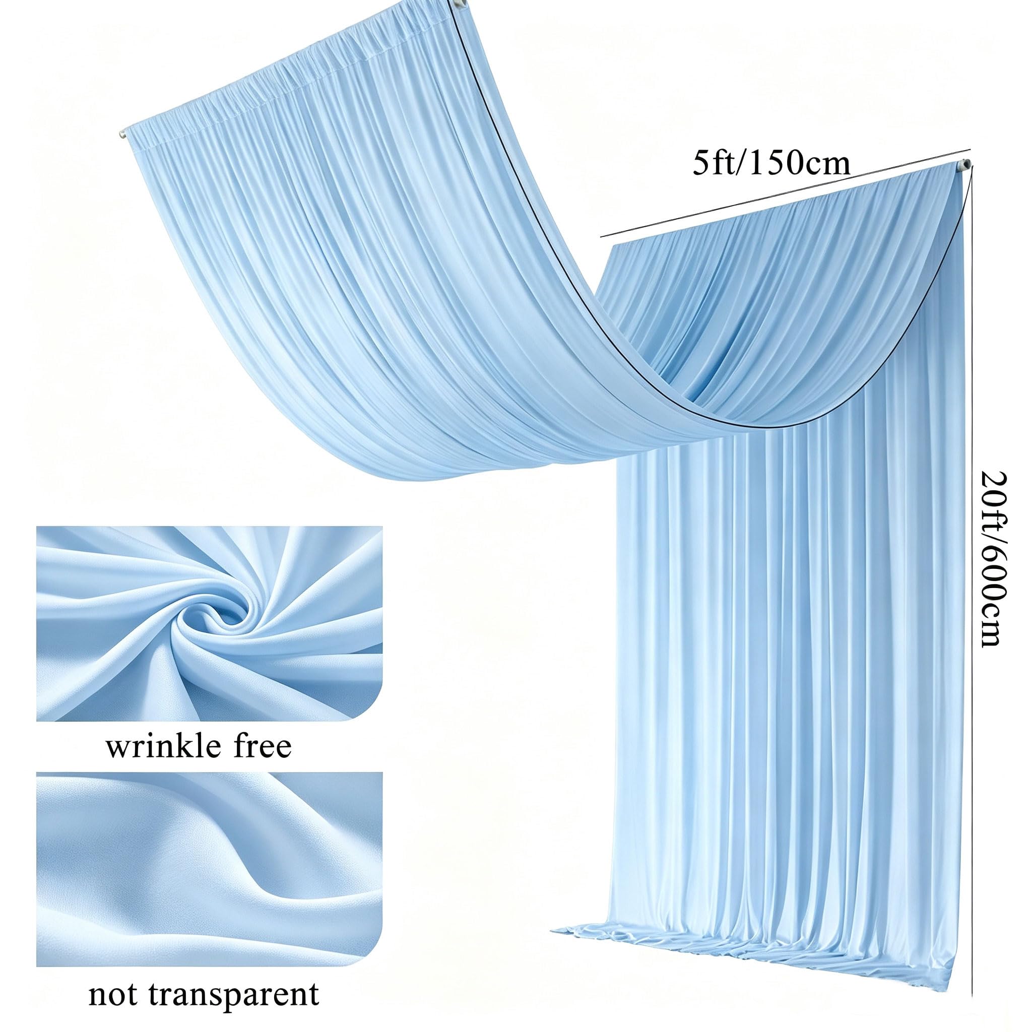2 Paneles de Paño para Techo 150x600cm para Bodas y Fiestas