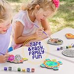 Dan&Darci Stepping Stones Kit de peinture pour les enfants, 5 Peignez vos propres pierres de jardin avec des peintures et des pinceaux, artisanat pour les enfants 6-8 ans