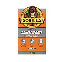 Vista 8 de Gorilla Puntos adhesivos permanentes, de doble cara, transparentes, 0.5 pulgadas de diámetro, 150 piezas (paquete de 3), sin ensuciar, apto