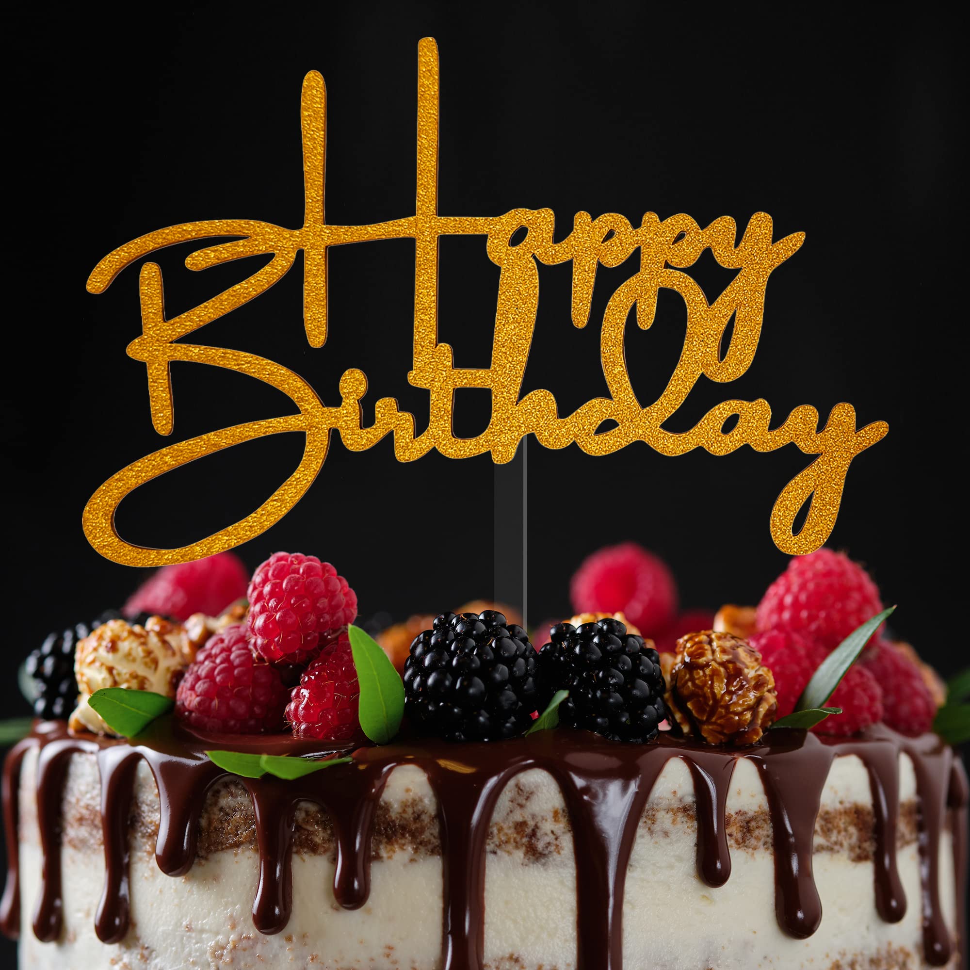 Buy Celebration Thing Birthday Cake Toppers Elegant Gold Happy